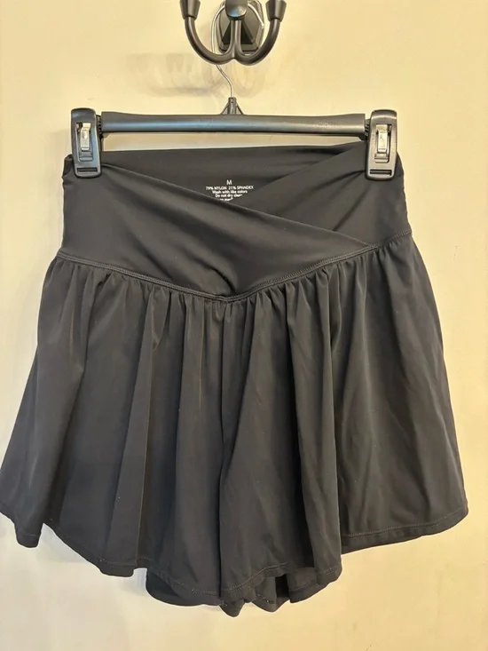 Pair of Flowy Butterfly Shorts in Black & Light Blue - Picture 4 of 16